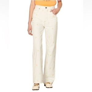 NWT SANDRO Cyriaque daisy-embroidered denim jeans